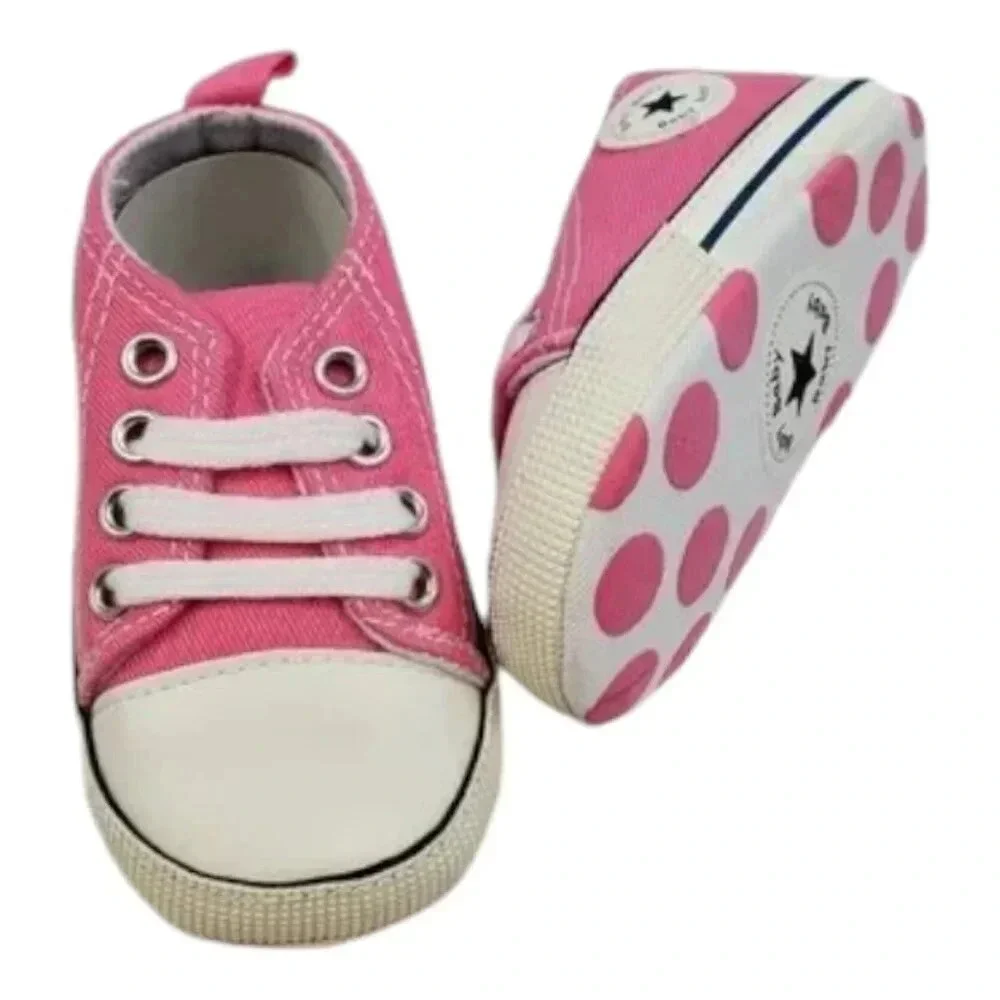 Infant size 5 Pink Soft Sole Baby Shoes, baby sneakers for infant girls